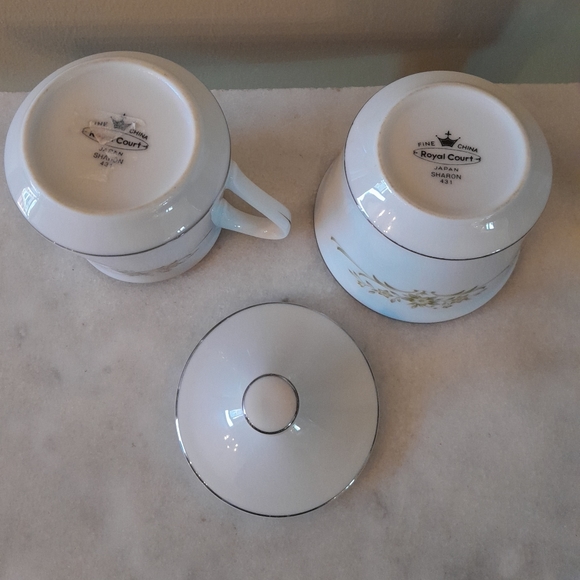 Fine China Royal Court Japan Creamer & Sugar EUC - Picture 4 of 4